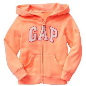 Gap Girl Toddler Hoodie Peach white logo sweater